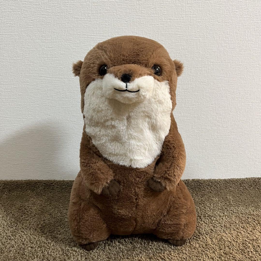 Amazon.co.jp: AMUFUN Kuttari Otter Genki Tachi Big Plush Toy Brown